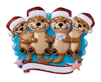 Otter family of 4 Ornament