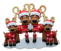 Mr & Mrs Reindeer Family of 4 Ornament