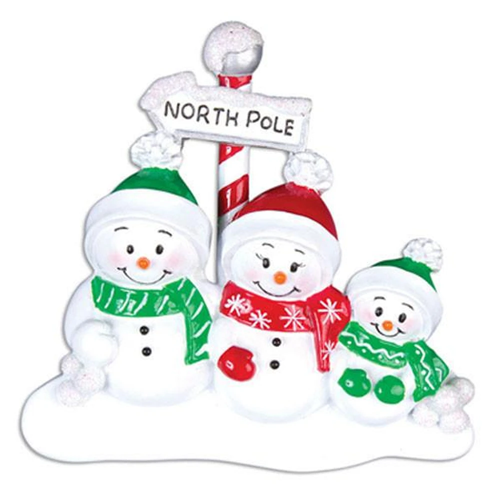 North Pole Family of Ornament