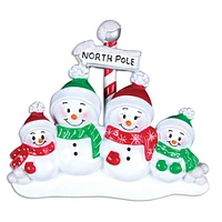 North Pole Family of 4 Ornament