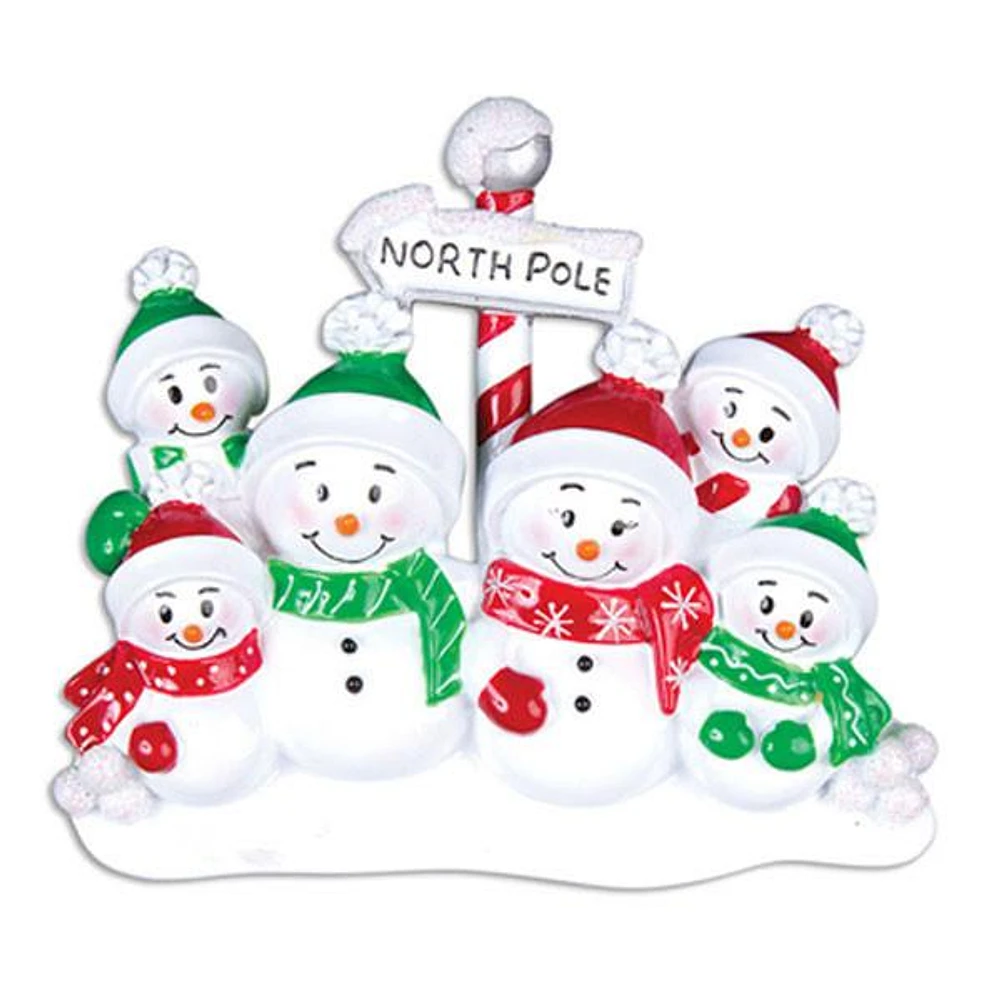 North Pole Family of 6 Ornament