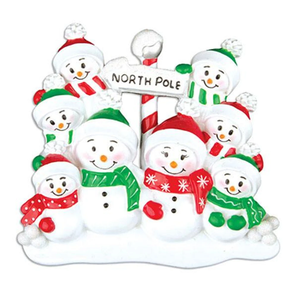 North Pole Family of 8 Ornament