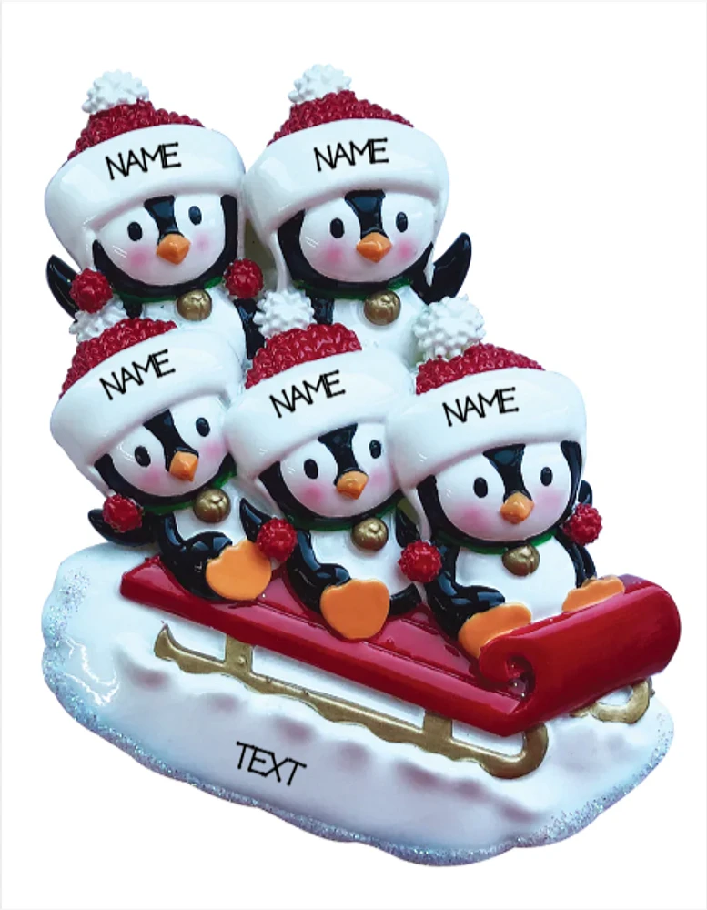 Penguin Family of 5 Ornament