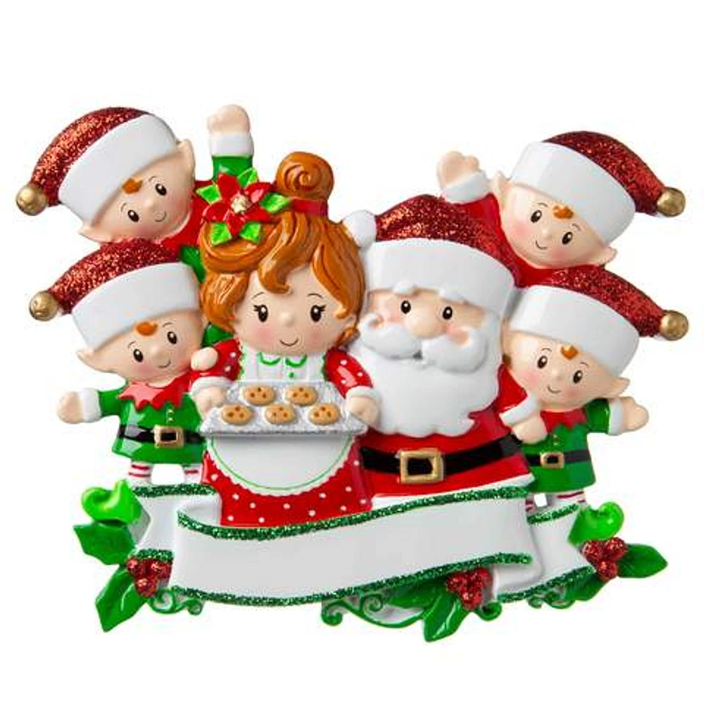 Mr & Mrs Claus family of 6 Ornament