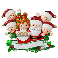 Mr & Mrs Claus family of 6 Ornament