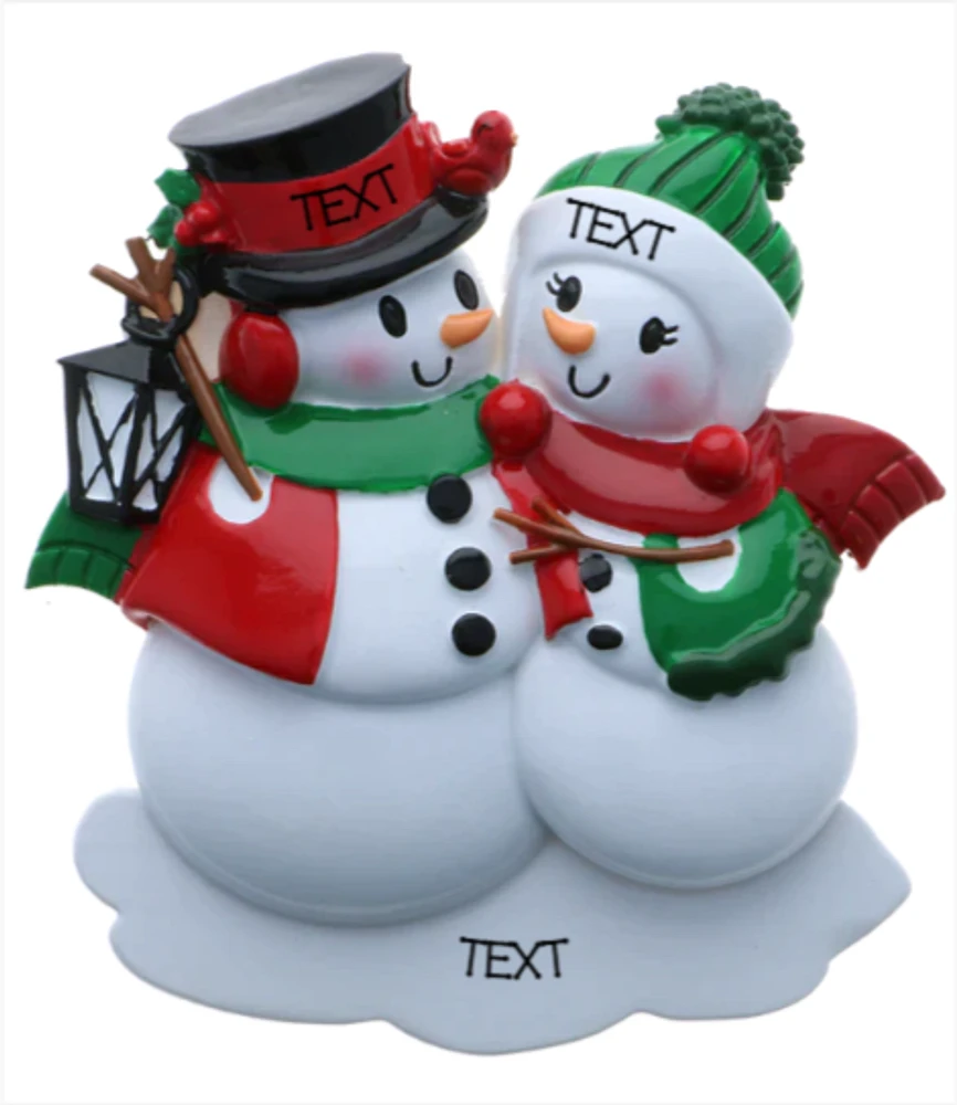 Snowman family - Couple Ornament