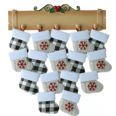 Mantle with Stockings Personalized Christmas Ornament