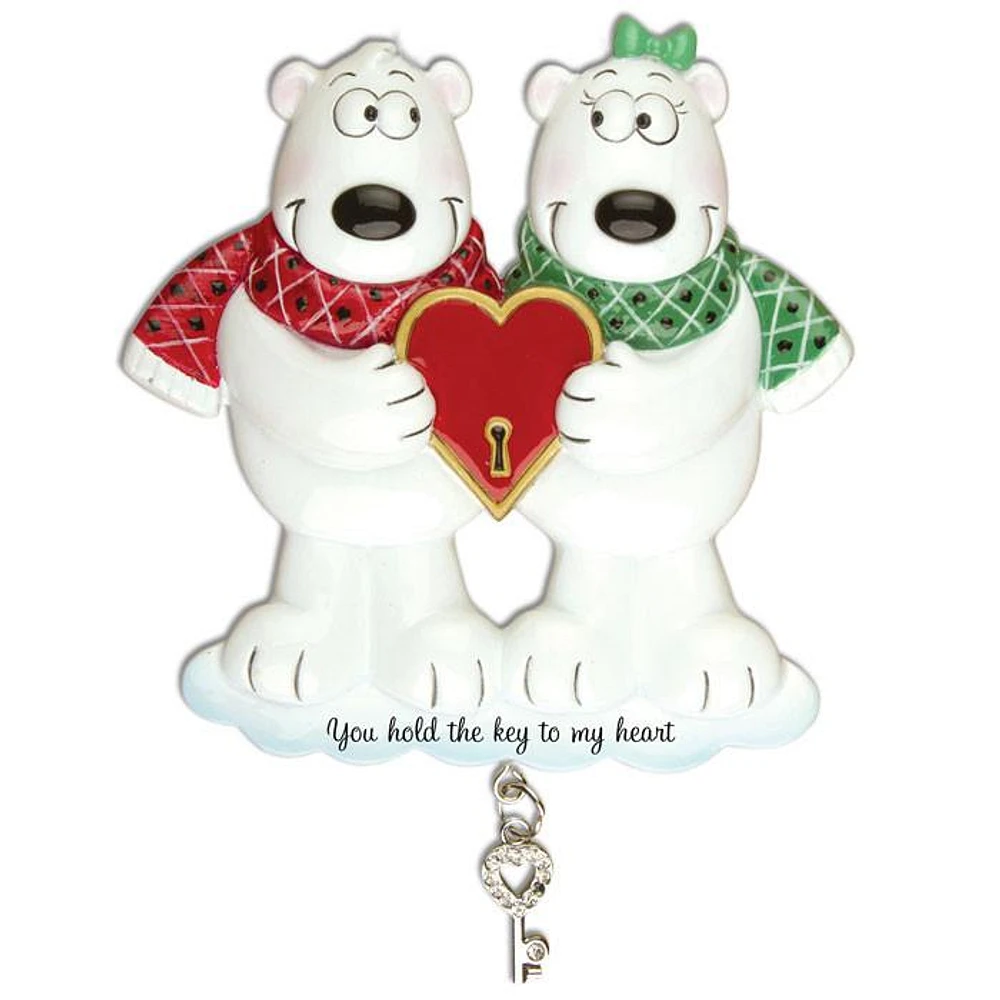 Couple Key to My Heart Ornament