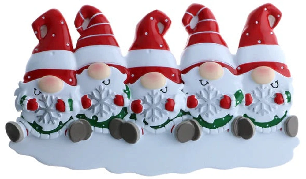 Gnome Family of 5 Ornament