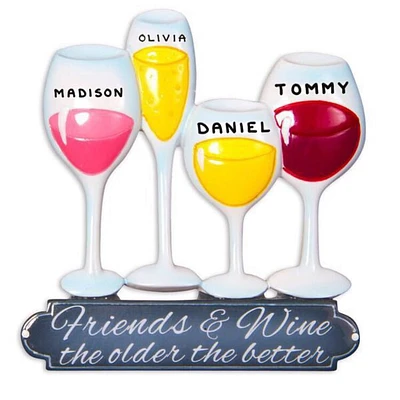 Friends and Wine Ornament