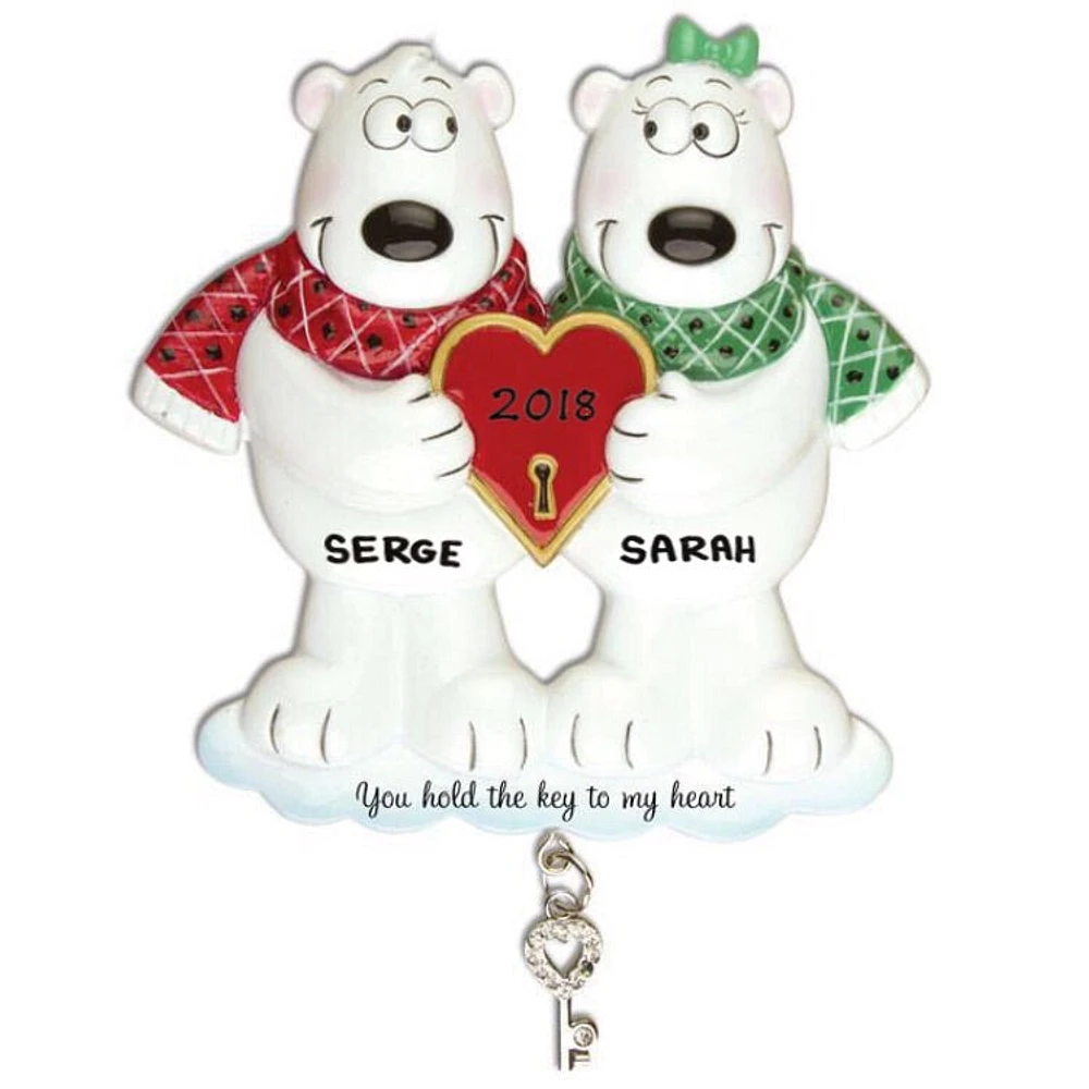 Couple Key to My Heart Ornament