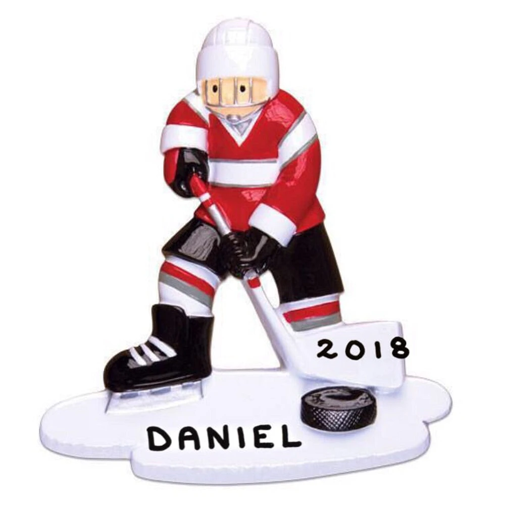 Hockey Player Red Ornament