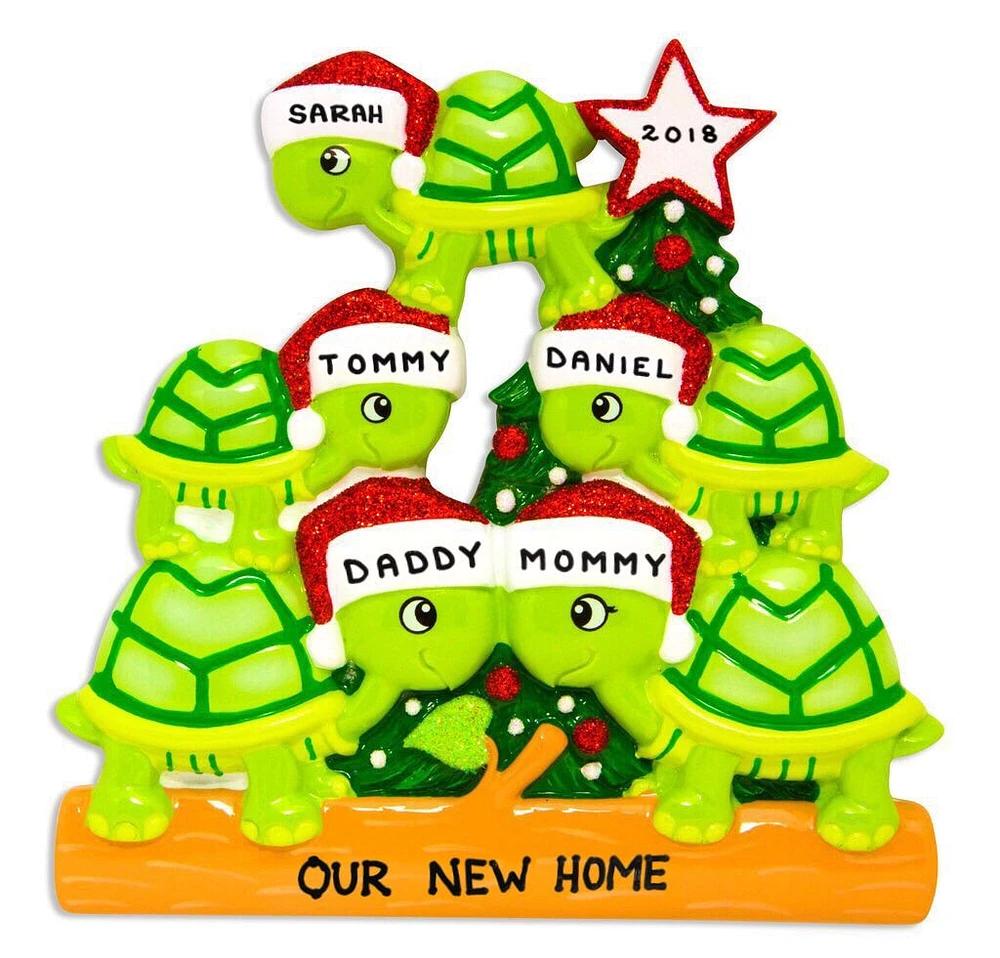 Turtle Family of 5 Ornament