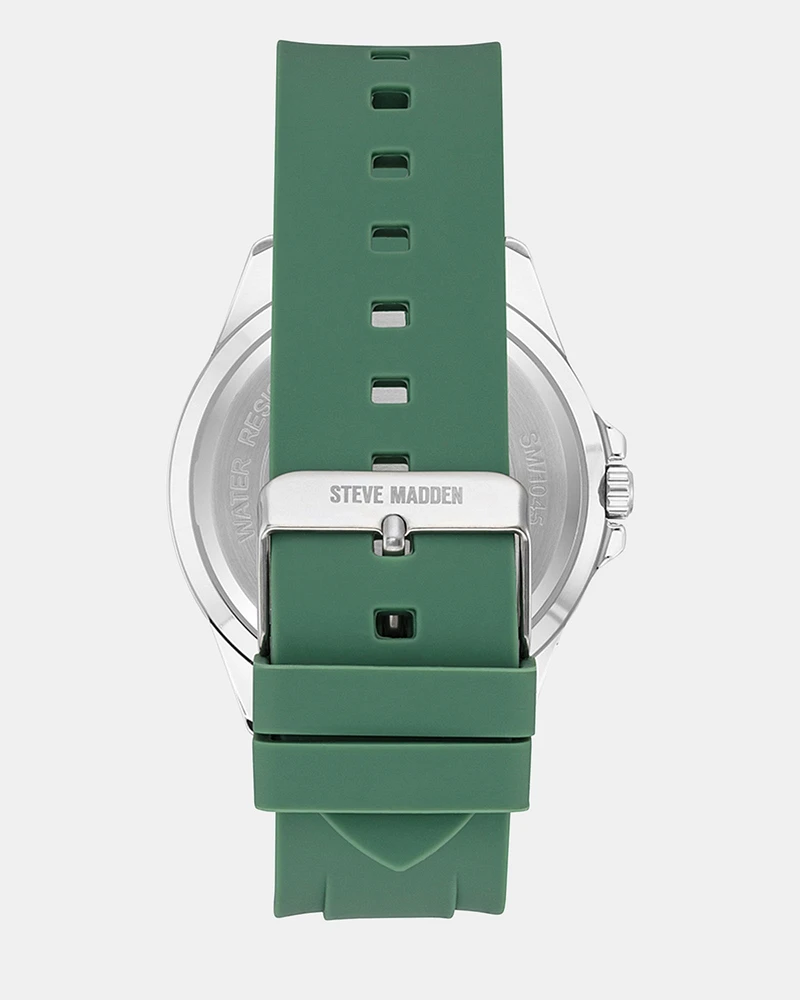RUBBERIZED ENAMEL CASE WATCH GREEN MULTI