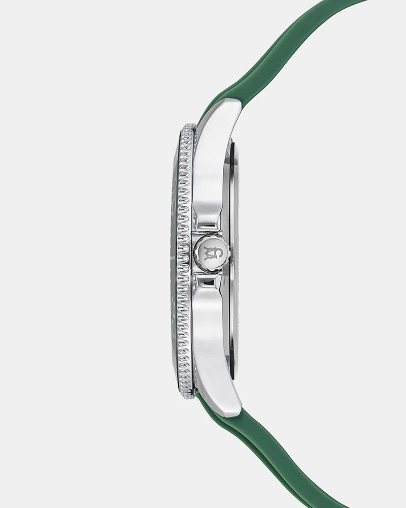 RUBBERIZED ENAMEL CASE WATCH GREEN MULTI