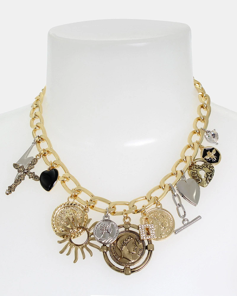 CHUNKY CHARM NECKLACE GOLD