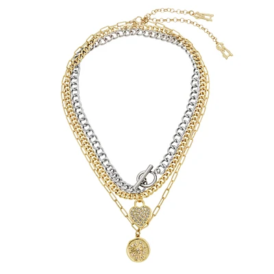 CHARM MULTI STRAND NECKLACE GOLD MULTI