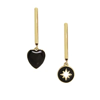 HEART STAR HOOP EARRINGS GOLD MULTI