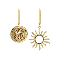 SUN BURST HOOP EARRINGS GOLD