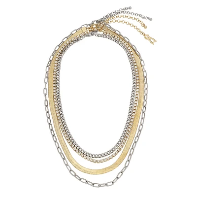 MULTI STRAND CHUNKY NECKLACE GOLD MULTI