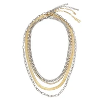 MULTI STRAND CHUNKY NECKLACE GOLD MULTI