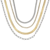 MULTI STRAND CHUNKY NECKLACE GOLD MULTI