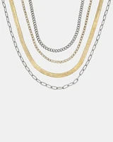 MULTI STRAND CHUNKY NECKLACE GOLD MULTI