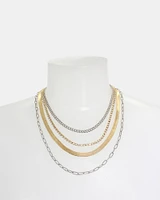 MULTI STRAND CHUNKY NECKLACE GOLD MULTI