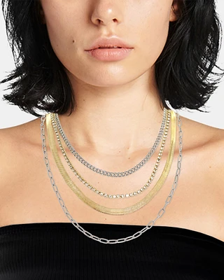 MULTI STRAND CHUNKY NECKLACE GOLD MULTI