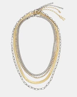 MULTI STRAND CHUNKY NECKLACE GOLD MULTI