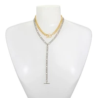 MULTI STRAND CHAIN NECKLACE GOLD MULTI