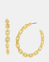 CHAIN HOOP EARRINGS GOLD