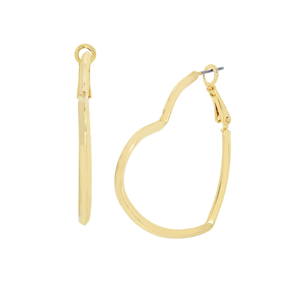 HEART SHAPED HOOP EARRINGS GOLD