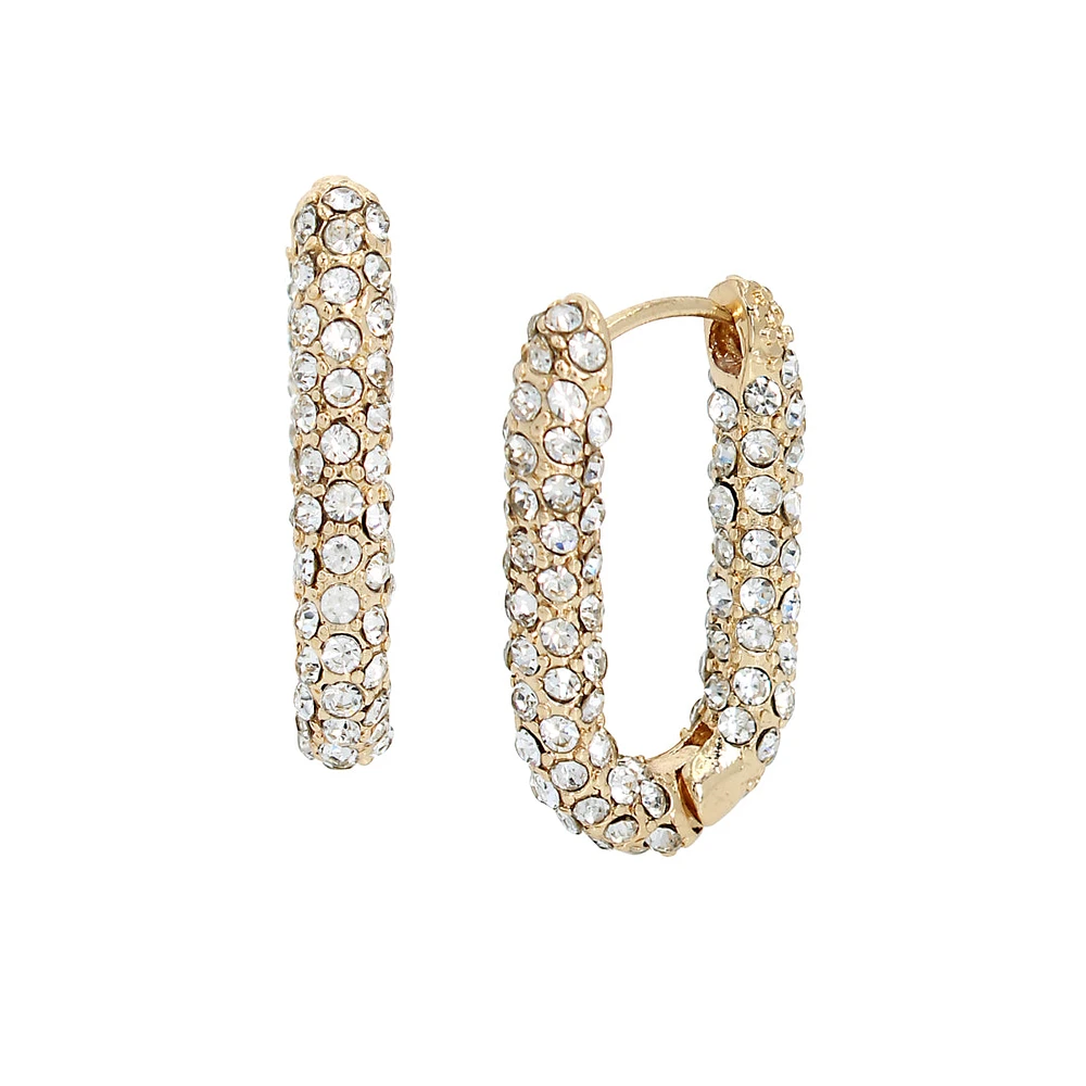 OVAL PAVE HUGGIE GOLD