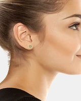 PAVE HEART EARRINGS GOLD