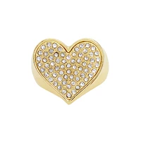 PAVE HEART RING GOLD