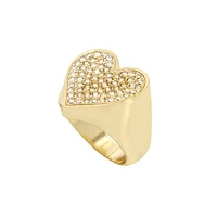 PAVE HEART RING GOLD