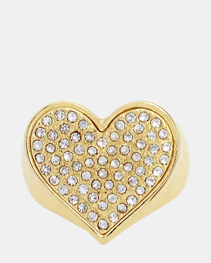 PAVE HEART RING GOLD