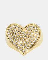 PAVE HEART RING GOLD