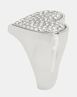 PAVE HEART RING SILVER