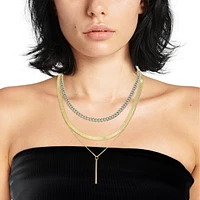 3 PIECE STICK PENDANT NECKLACE GOLD MULTI