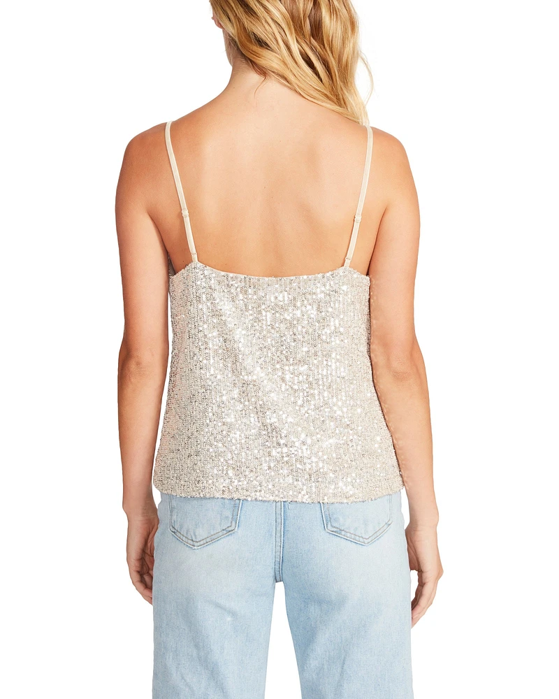 HIDE AND SEQUIN TOP SILVER