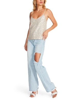 HIDE AND SEQUIN TOP SILVER