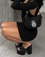 TRIXIE BLACK LEATHER