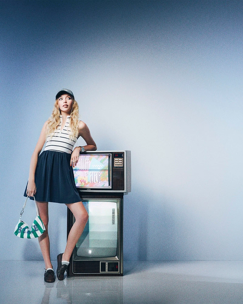 LYON DRESS STRIPED BLUE MULTI
