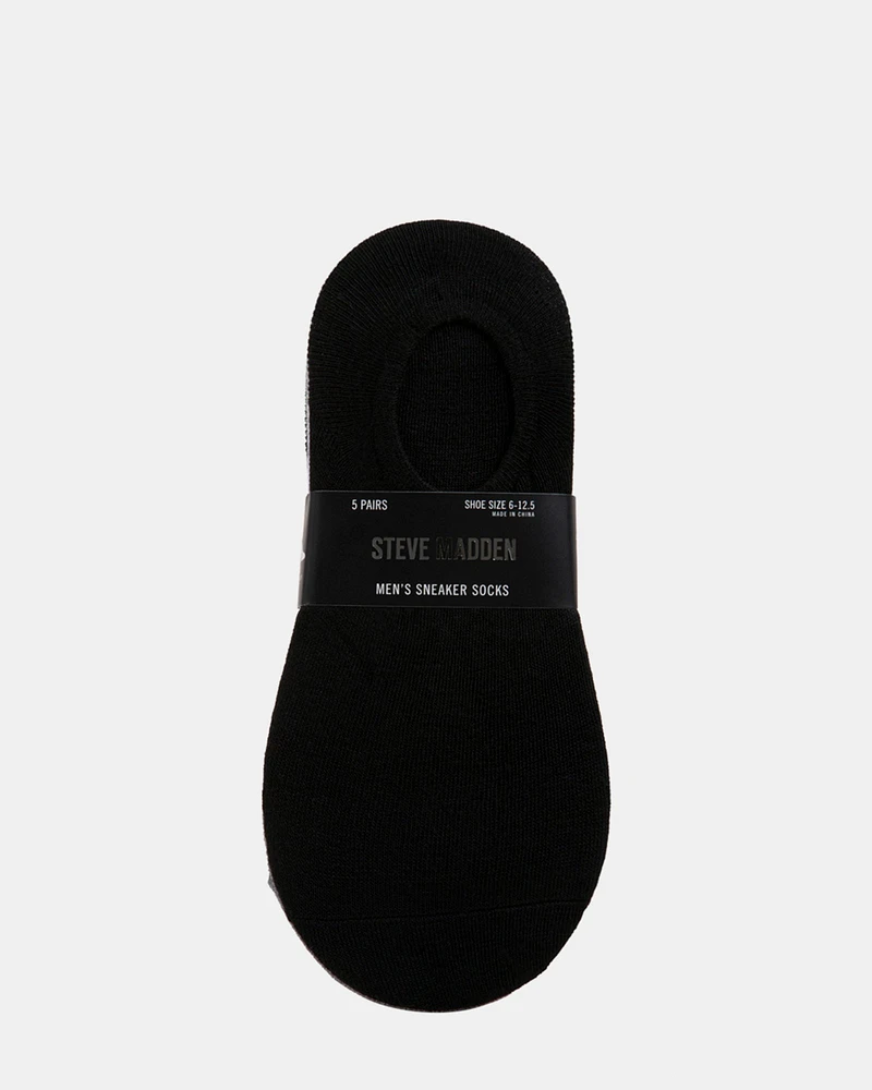 5PK MEN'S BLACK MULTI SNEAKER SOCKS