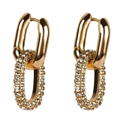 LINK PAVE EARRING GOLD