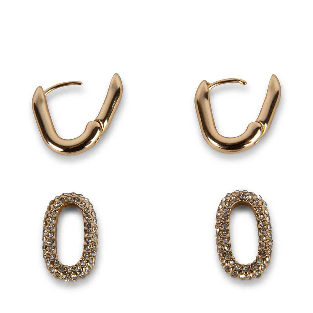 LINK PAVE EARRING GOLD