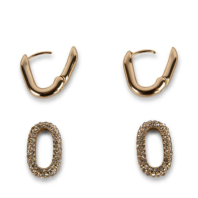 LINK PAVE EARRING GOLD