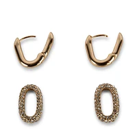 LINK PAVE EARRING GOLD